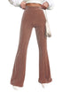 Solid Color High Waist Flare Corduroy Pants